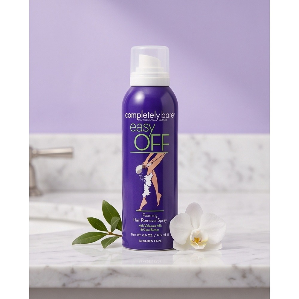 Completely Bare Easy Off Foam Hair‎ Removal Spray Volcanic Ash Shea Butter 5.8oz